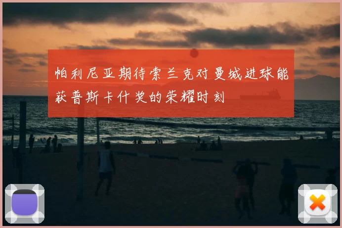 帕利尼亚期待索兰克对曼城进球能获普斯卡什奖的荣耀时刻